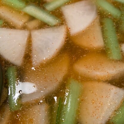 野菜の旨味と豚肉の甘みが合わさっておいしいスープに仕上がりました！